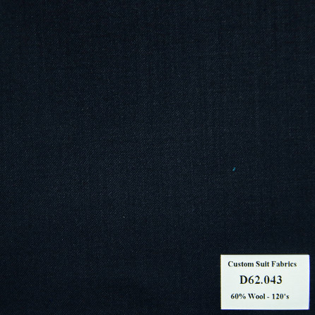  D62.043 Kevinlli V4 - Vải Suit 60% Wool - Xanh Navy Trơn